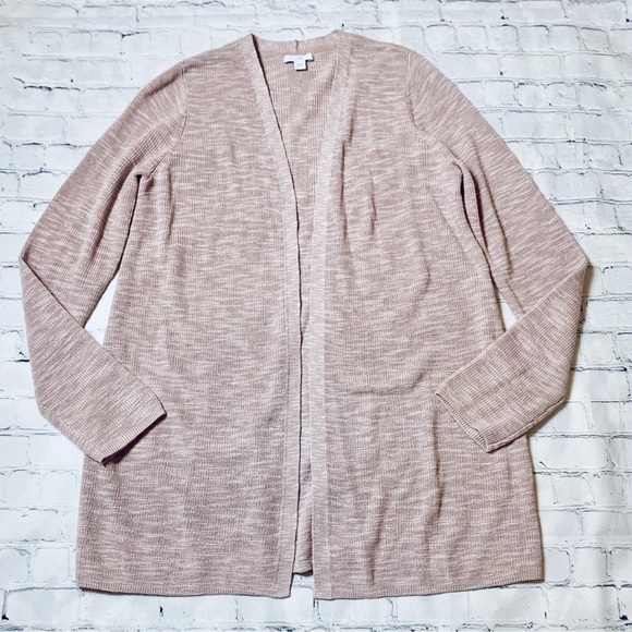 J Jill Women's Size S Linen Blend Longline Beachy Coastal Open Cardiagan Pink - Picture 4 of 11